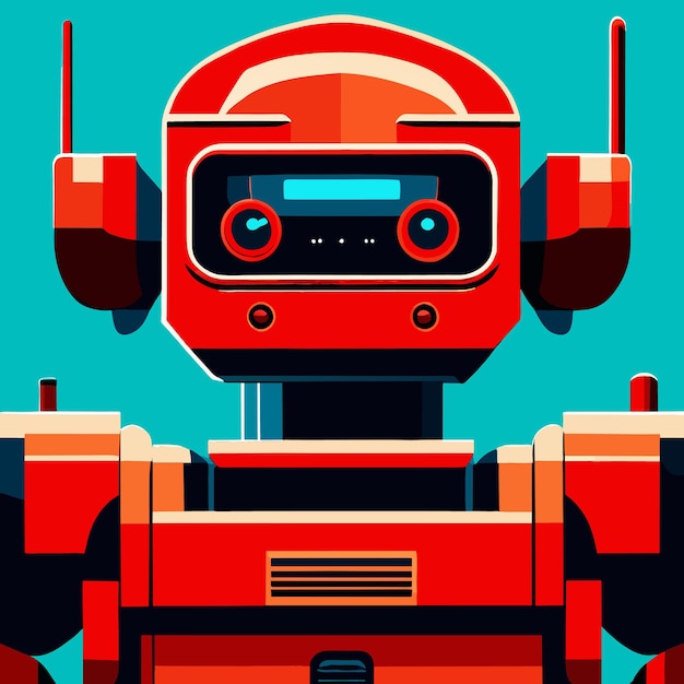 Vector creative currents little robot graphics flowing with endless ideas