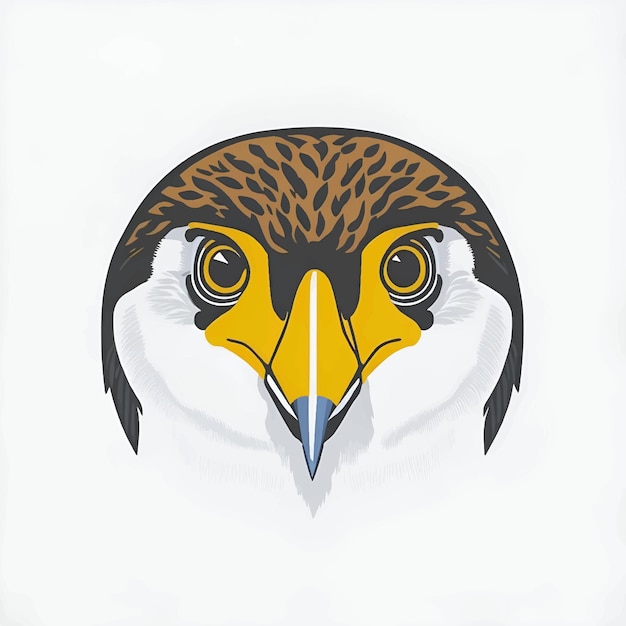 Creative cute eurasian hobby bird head icon vector illustration