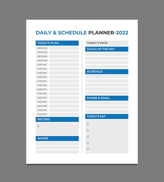 Creative daily planner template design