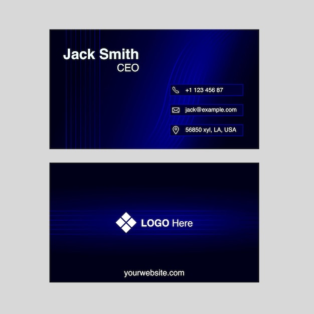 Creative dark blue lighting business card