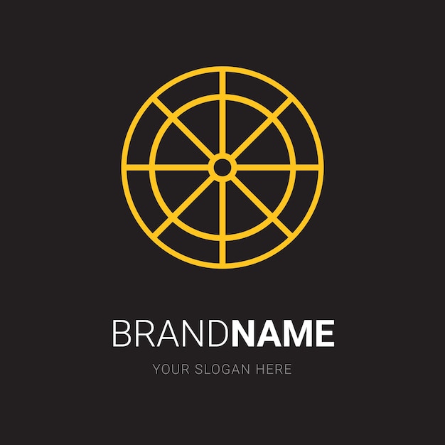 Creative dark yellow wheel logo template