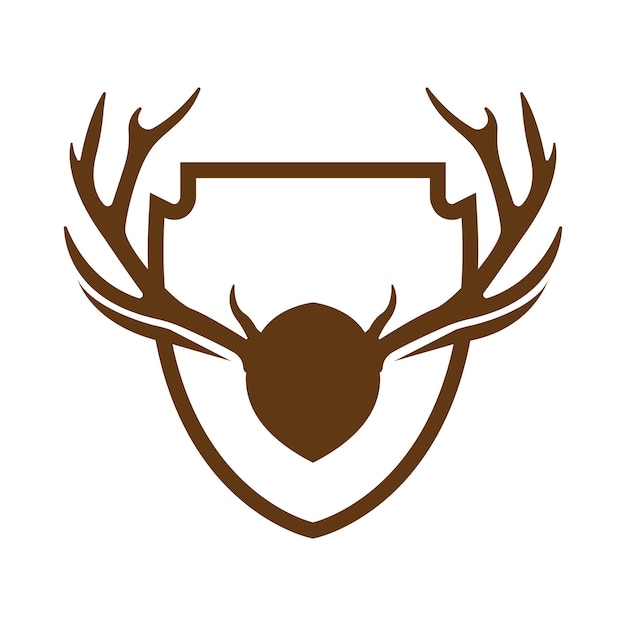 Creative Deer Golden Shield Logo Design Symbol Vector Illustration