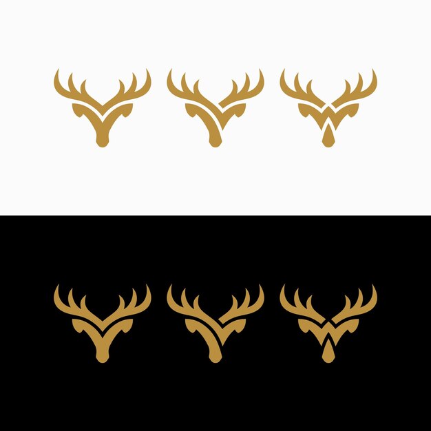 Vettore creative deer head abstract semplice progettazione del logo vettoriale