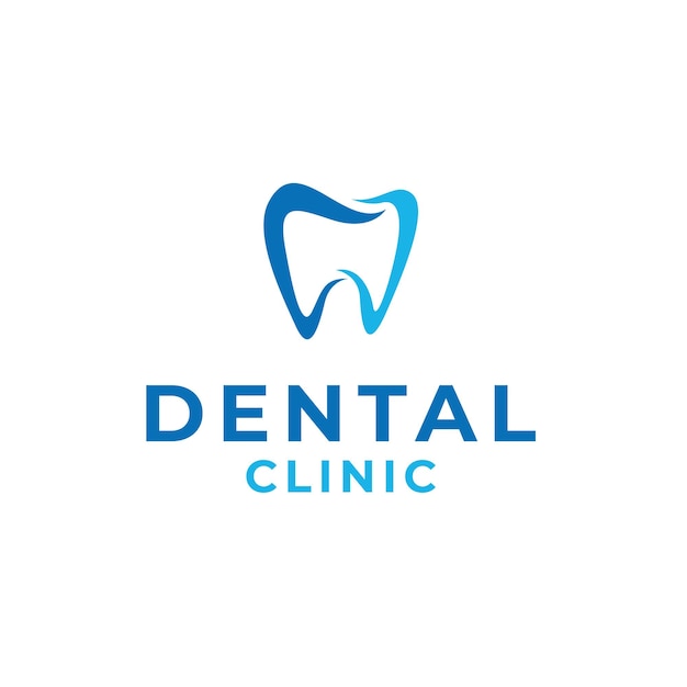 Creative dental clinic logo design illustration symbol icon