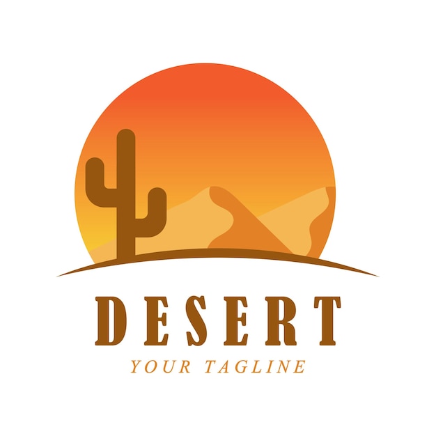 Vettore logo creativo del deserto con modello di slogan