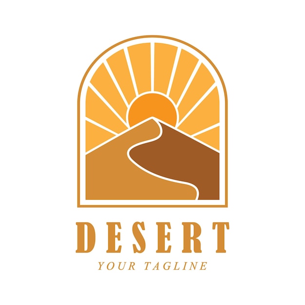 Vector creative desert logo with slogan template