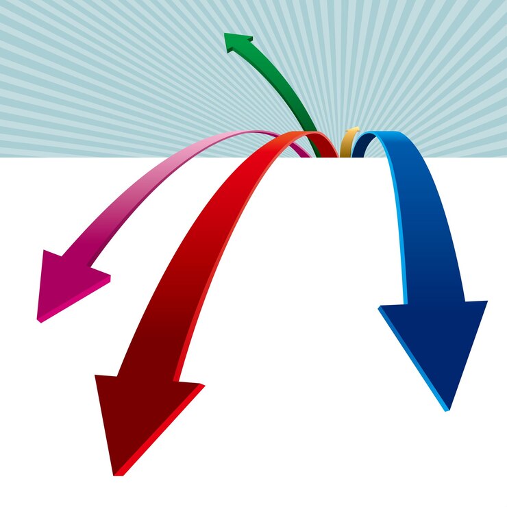 Creative design of the arrow. Colorful arrow design.