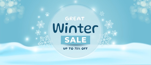 Creative design banner winter sale promotional illustration