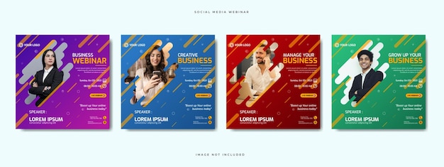 Creative design collection of social media story post webinar templates