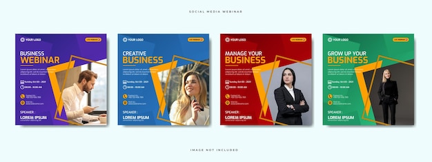 Creative design collection of social media story post webinar templates