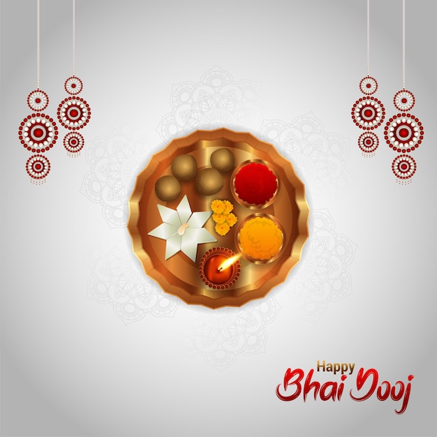 Creative design concept of happy bhai dooj