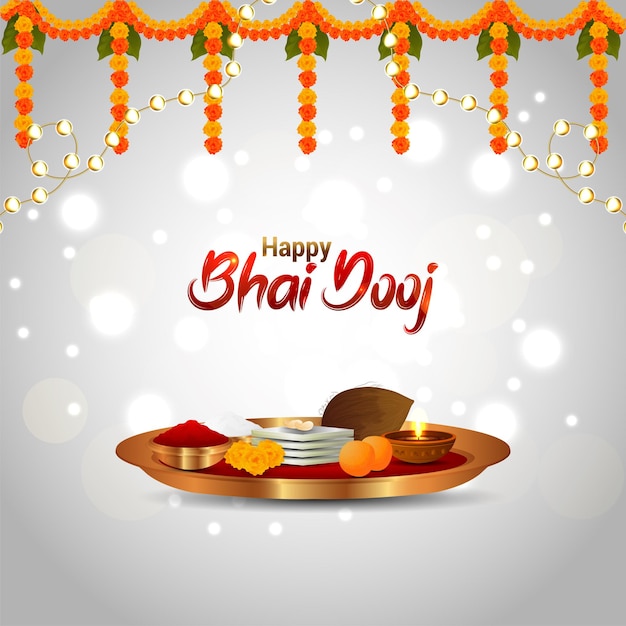 Creative design concept of happy bhai dooj