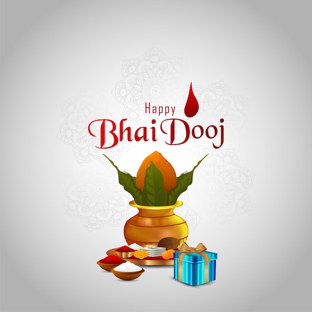 Creative design concept of happy bhai dooj