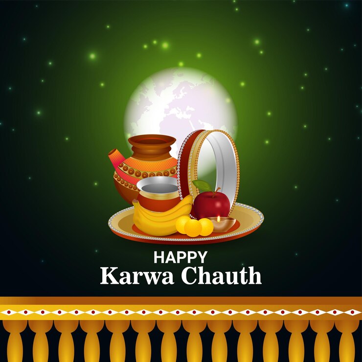 वेक्टर creative design concept of happy karwa chauth card