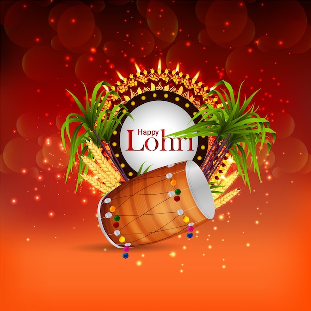 Креативная концепция дизайна праздничной открытки happy lohri