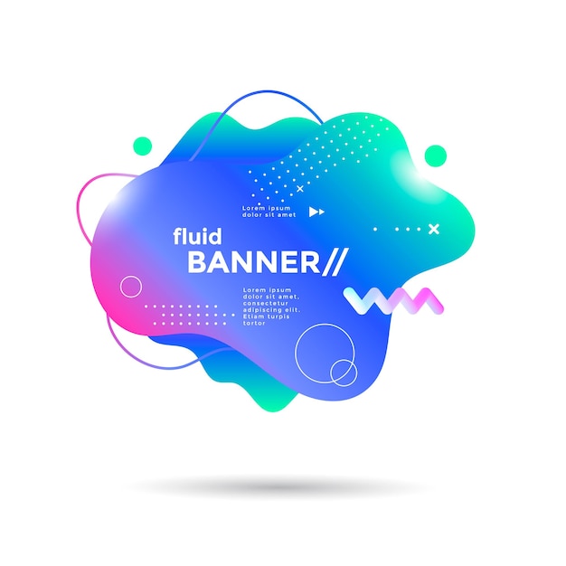 Creative design fluid banner with futuristic gradients shapes vibrant geometric elements