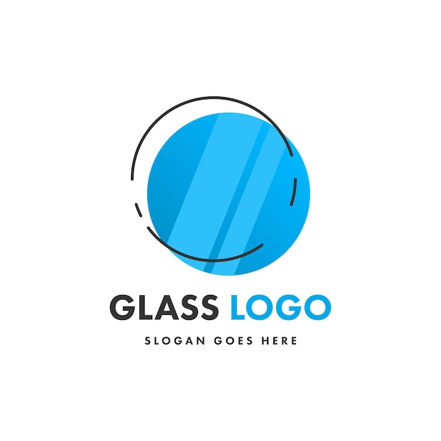 Modello di logo in vetro di design creativo