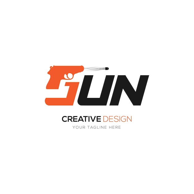 Creative design gun logo pistol