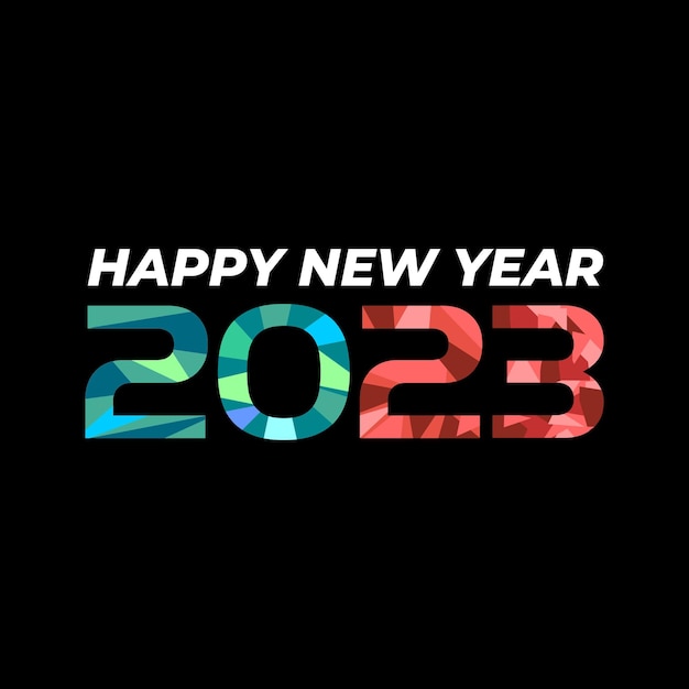 креативный дизайн "Happy New Year 2023" текстовый эффект или типографская векторная иллюстрация