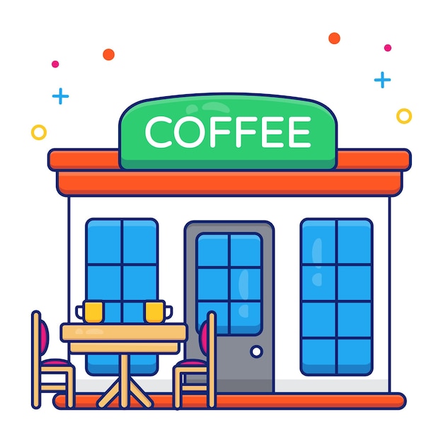 A creative design icon of coffee shop