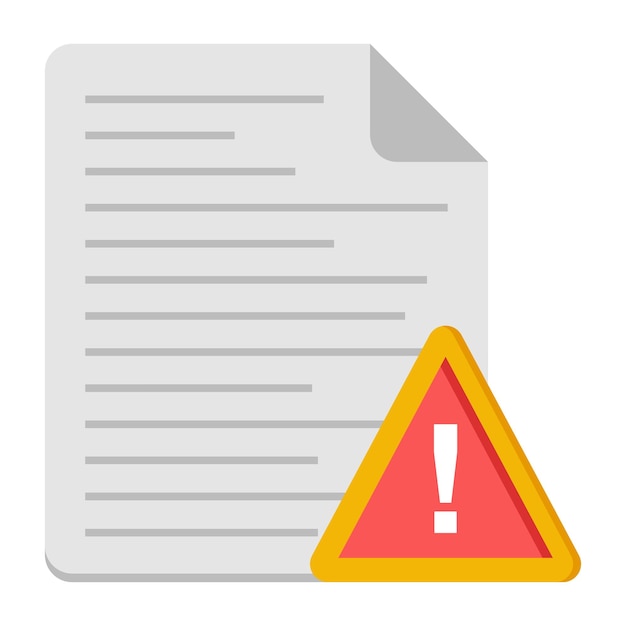 Creative design icon of file warning