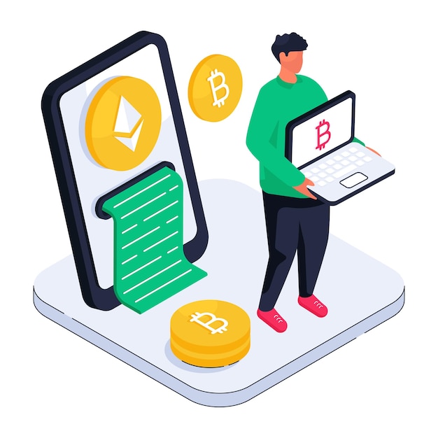 Creative design illustration of ethereum invoice