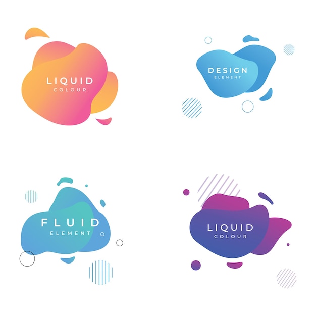 Creative design logo template abstract modern colorful geometric fluid splash element Logos for businesses banners labels posters and placards