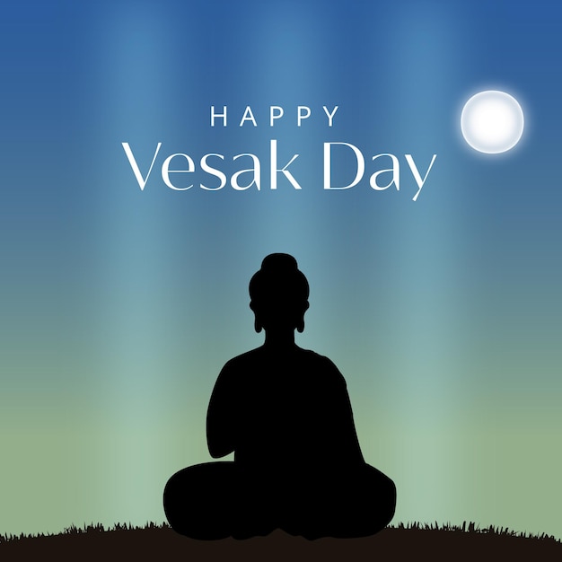 행복한 Vesak Day 또는 Buddha Purnima 배너 템플릿의 크리에이 티브 디자인