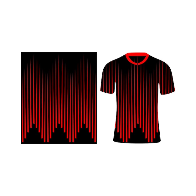 Football Shirt Design T-shirt Sports Black and Red Color. Inspired