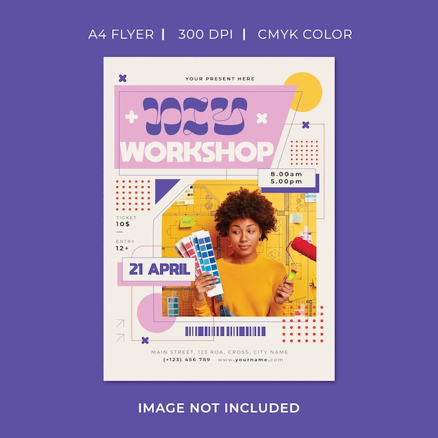 creative design workshop flyer for april event