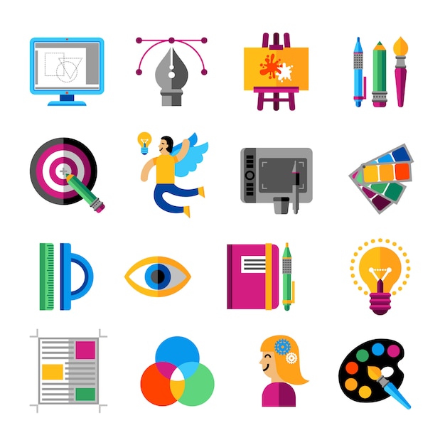 Vector creative designer icons set