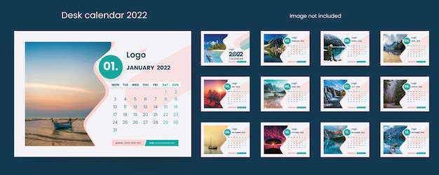 Creative Desk Calendar 2022 With Minimal Design Elements