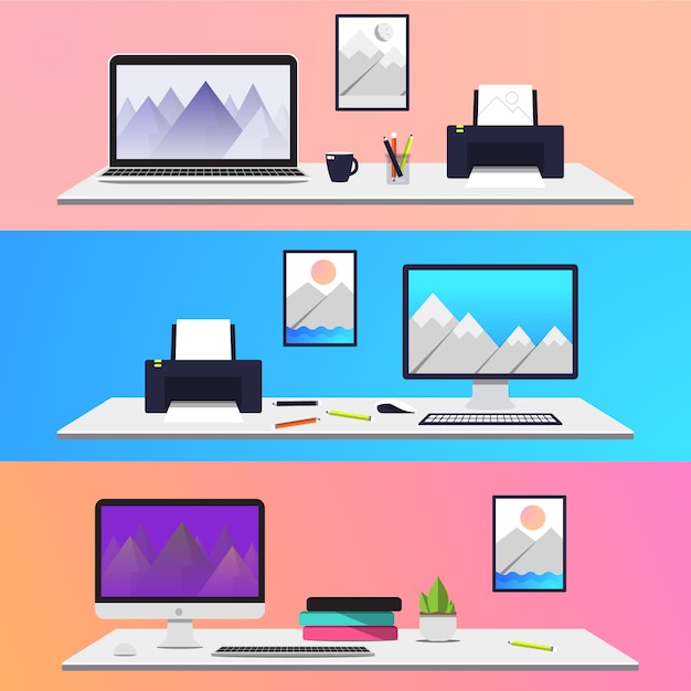 Vector creative desktop collection