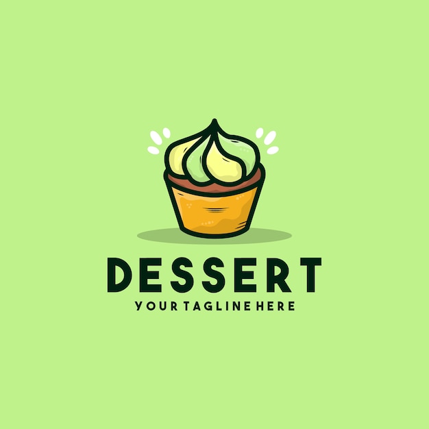 Creativo dessert cup torta icona logo illustrazione