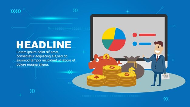 Creative diagram of internet financial management concept