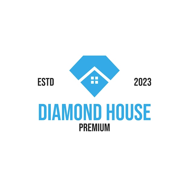 Креативный логотип алмазного дома, подходящий для идеи векторной иллюстрации дизайна компании