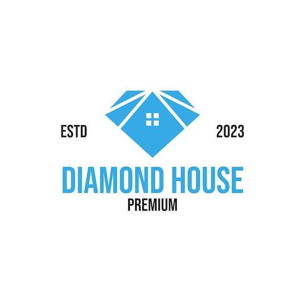 Logo creativo della casa del diamante adatto a idea dell'illustrazione di vettore di progettazione dell'azienda