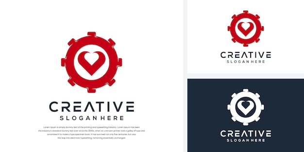 Creative digial love logo template