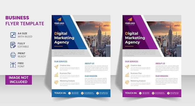 creative digital agency flyer design template very easy to edit