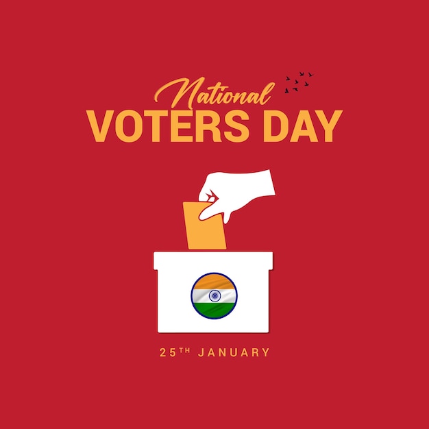 벡터 인도의 국가 유권자 날을 위한 창의적인 디지털 및 인쇄 디자인  ⁇ 발 색상 배경