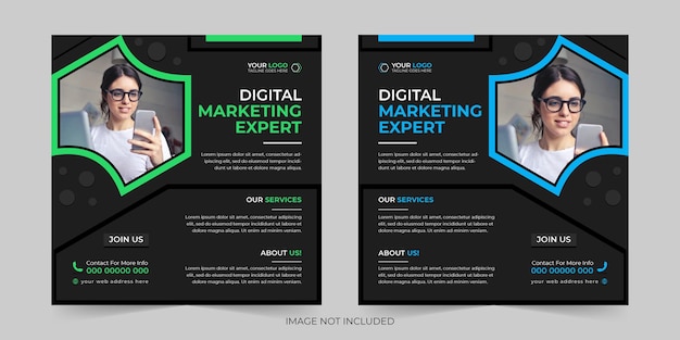 Creative digital business agency marketing social media post and corporate ad banner template design