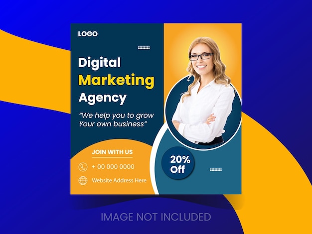 Creative Digital business marketing banner for social media post template