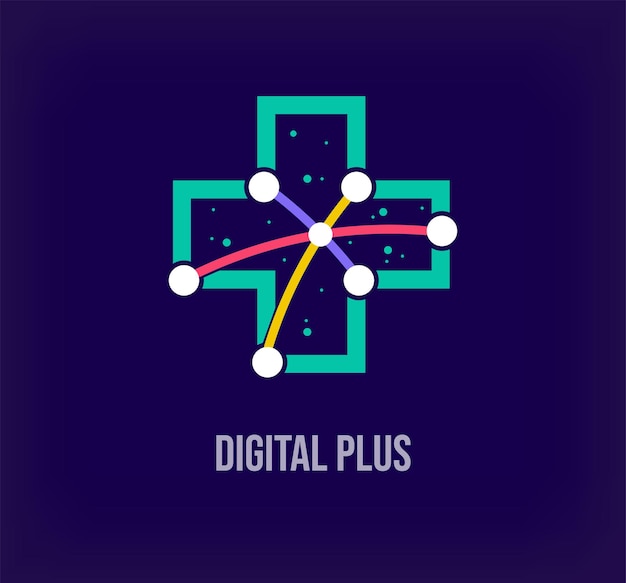 Creative digital health plus corporate design Unique color transitions Unique virtual technology