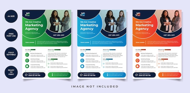 Creative digital marketing agency a4 flyer template