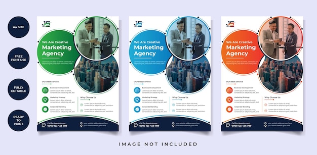 Creative digital marketing agency a4 flyer template