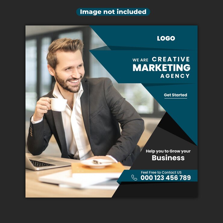 Vector creative digital marketing agency banner for social media post template