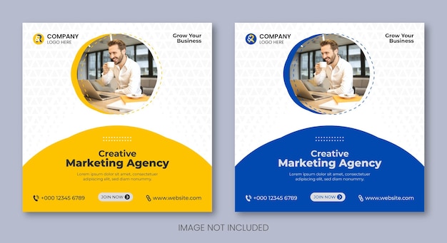 Creative digital marketing agency and corporate business flyer instagram social media post banner