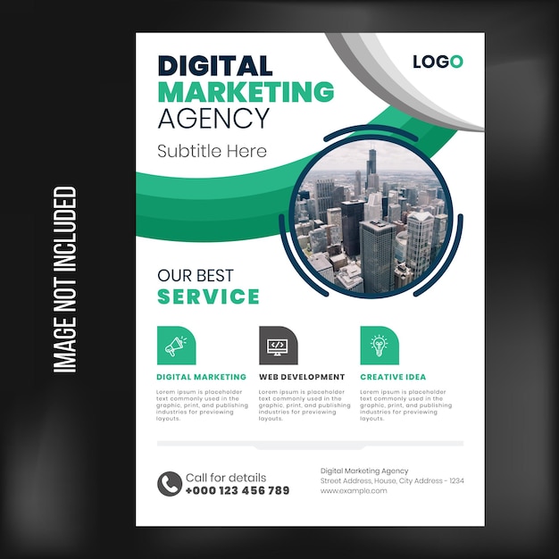 Creative digital marketing agency corporate business flyer template