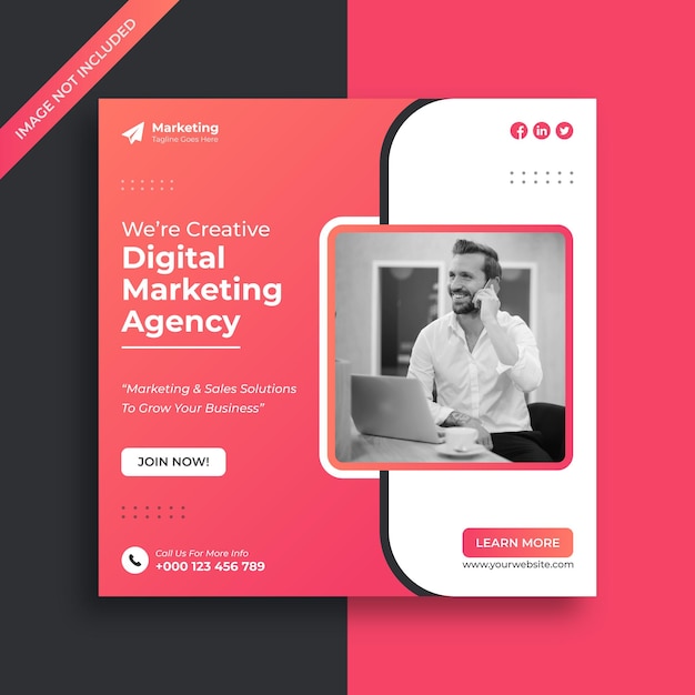 Creative digital marketing agency and corporate social media post template