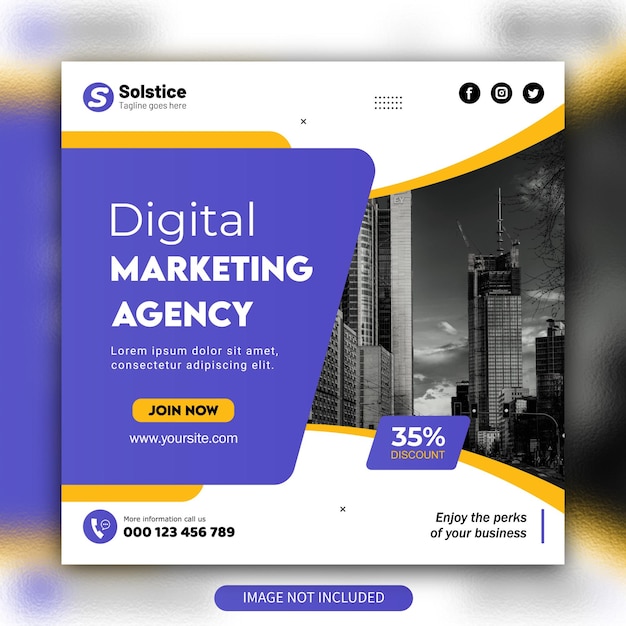 creative digital marketing agency and corporate social media post template